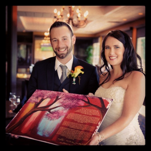 Happy Couple Received their Ketubah