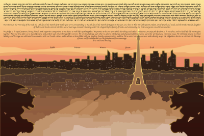 The Paris Skyline Ketubah
